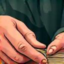 木材を扱う職人の手のアイコン。