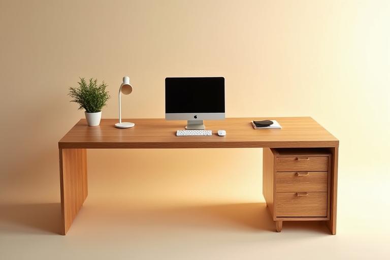 Kaiyo Craft製の木製のYAMAデスク。